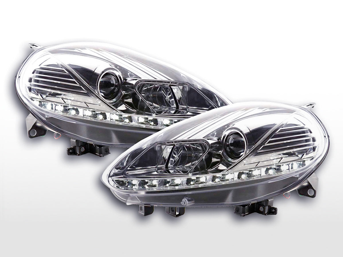 Scheinwerfer Set Daylight LED Tagfahrlicht Fiat Punto Evo 09- chrom Scheinwerfer Set Daylight LED Tagfahrlicht Fiat Punto Evo 09- chrom